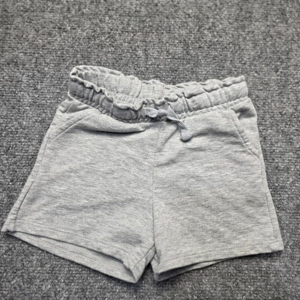Gray Pull-On Sweat Shorts Elastic Waist Drawstring